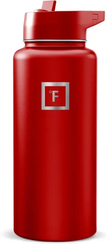 Vista 10 de IRON °FLASK Botella de agua de boca ancha de 32 onzas con pajita Aurora