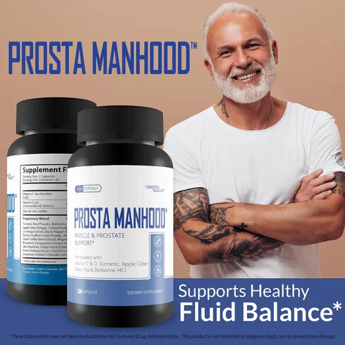 Vista 5 de MANHOOD DE LA PROSTA - Apoyo de próstata todo en uno - Promueve la salud de la próstata - Apoya el flujo sanguíneo, la salud renal, el tamaño normal