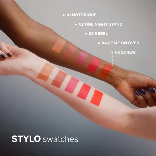Vista 5 de LELO MAKEUP - Lápiz labial mate cremoso STYLO - Larga duración, 01 NOTORIOUS