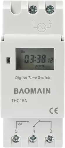 Vista 5 de Baomain THC15A AC 220V - 240V Digital LCD Power Temporizador Programable Temporizador Interruptor de Tiempo Relé 16A Amp