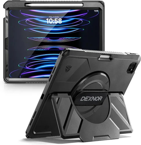 Vista 16 de Dexnor Funda para iPad mini 7 (A17 Pro) 2024/mini 6 2021 de 8.3 pulgadas, funda protectora resistente con correa de mano giratoria de 360° y soporte
