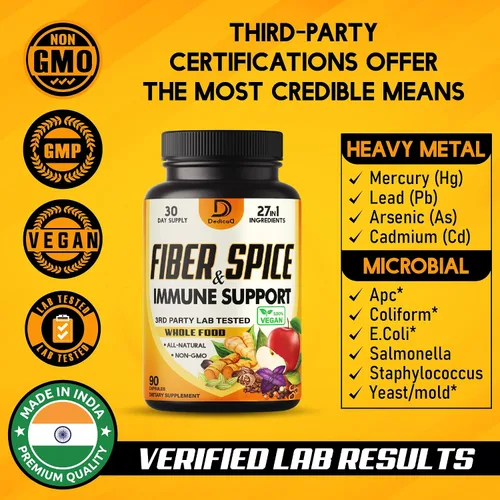 Vista 7 de DEDICAD Suplemento de fibra y especias 27 en 1, combinado con psyllium orgánico, manzana entera, saúco y más - Apoya el estado de ánimo, el cuerpo