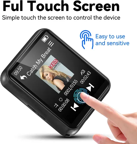 Vista 7 de Reproductor MP3 de 64 GB con Bluetooth, pantalla táctil completa, reproductor MP3 de música portátil, altavoz HD integrado, radio FM, grabadora
