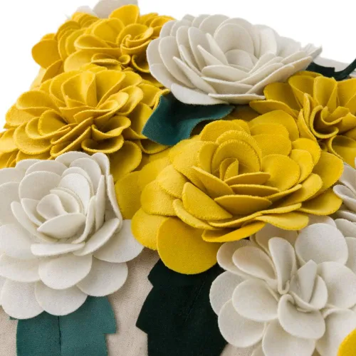 Vista 6 de KINGROSE - Funda de almohada con diseño de flores 3D, 18 x 18 pulgadas, color amarillo y blanco Funda de almohada decorativa para el hogar, funda
