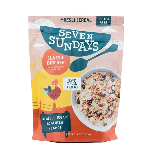 Vista 15 de Seven Sundays Farmers Market - Cereal orgánico Muesli de grosella y almendra, bolsa de 12 onzas, certificado sin gluten, sin OMG, sin azúcar
