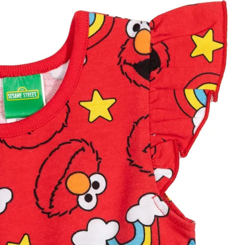 Vista 8 de Sesame Street Elmo - Mameluco de rizo francés con volantes para niñas
