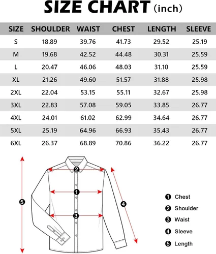 Vista 7 de J.VER Camisas de vestir estampadas para hombre, estilo casual, de manga larga, con botones