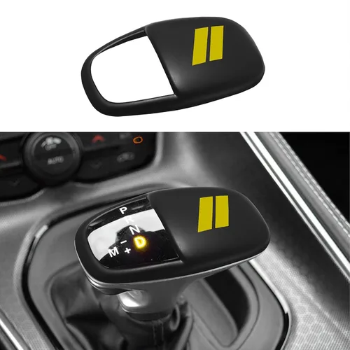 Vista 13 de Cubierta de cabeza de perilla de cambio brillante para accesorios Dodge Charger 2015-2023 Challenger 2015-2023 2024 Durango 2016-2025 2026 ABS