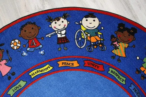 Vista 4 de KidCarpet.com Friends - Alfombra circular completa, redonda de 6 pies Amigos