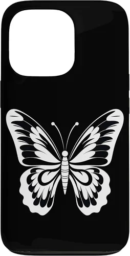 Vista 10 de Funda gráfica de mariposa blanca y negra para iPhone 16