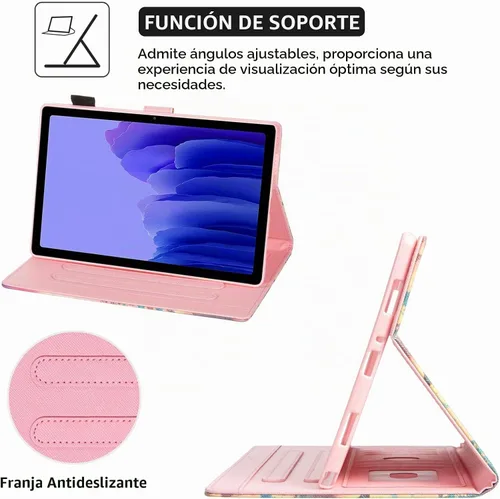 Vista 6 de Dteck Funda protectora de piel sintética con ranuras para tarjetas y función de soporte ajustable, para Samsung Galaxy Tab A7 de 10.4 pulgadas 00