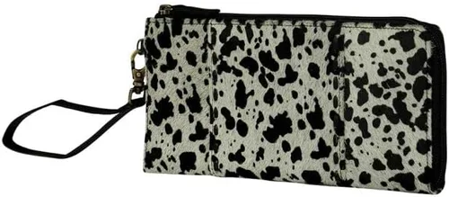 Vista 2 de Myra Bag Cartera de mano occidental para mujer - Pulsera de pelo en cuero, Negro Blanco