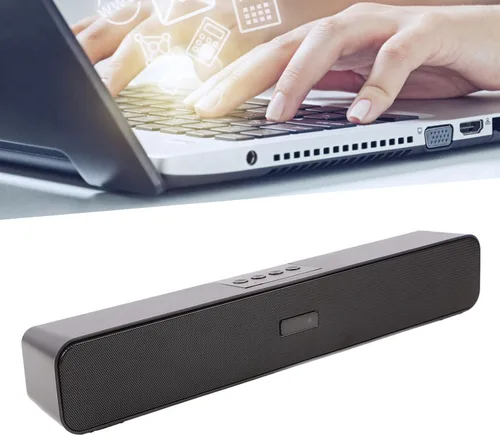 Vista 5 de ASHATA Barra de sonido para PC, con cable y altavoz de computadora, barra de sonido estéreo de cine en casa, tarjeta de memoria de disco U