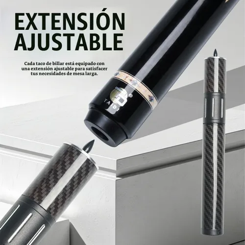 Vista 7 de Carbon Fiber Pool Cue Stick Professional Pool Sticks 12.5mm Tip Low Deflection Shaft Billiard Cues with Adjustable Extension (Pro Taper)
