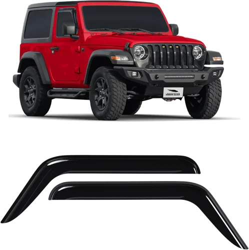 Vista 12 de Voron Glass Protectores de lluvia en canal para Jeep Wrangler JK 2007-2018 Para Wrangler JK 07-18