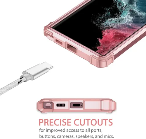 Vista 7 de LONTECT Funda para Galaxy S22 Ultra 5G, de tres capas, a prueba de golpes, resistente, híbrida, resistente, funda protectora de alto impacto