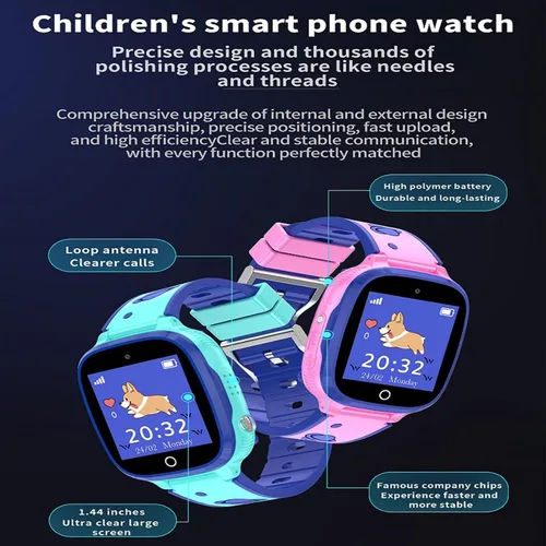 Vista 6 de Niños reloj inteligente 1.44" pantalla a color impermeable niños