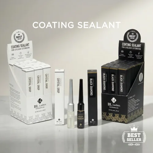 Vista 9 de BL Lashes Blink - Sellador de pestañas con revestimiento de diamante negro y gota de cristal para extensiones de pestañas, sellador de pestañas