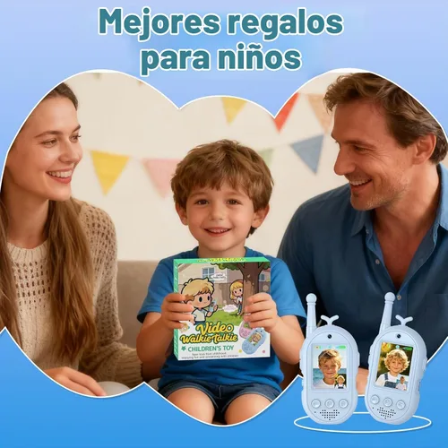 Vista 8 de Walkie Talkies de video para niños - Paquete de 2 recargables Azul