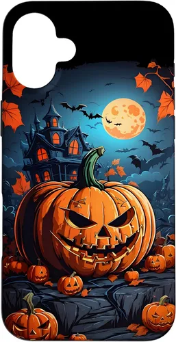 Vista 20 de iPhone 11 Pro Max - Funda para disfraz de Halloween con diseño de calabaza tallada espeluznante