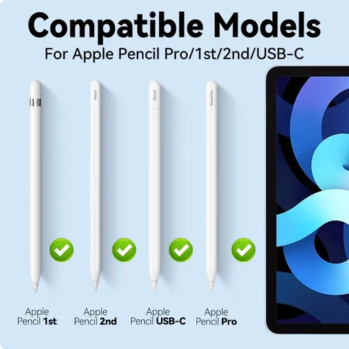 Vista 2 de Inesore Paquete de 8 accesorios de repuesto para puntas de lápiz Apple, compatible con Apple Pencil Pro/2ª generación/1ª generación/USB C, punta