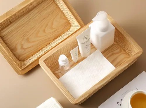 Vista 3 de Rectangular con tapa hecha a mano Nantucket cesta bastones de caña finamente tejida para el hogar, cestas de almacenamiento y contenedores Artes