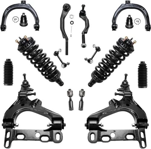 Vista 160 de Detroit Axle - Kit de suspensión frontal de 15 piezas para Jeep Grand Cherokee 99-04 1999 2000 2001 2002 2003 2004, brazos de control superior e