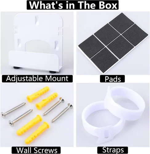Vista 7 de Gmailmall - Soporte de pared ajustable para módem para la mayoría de reproductores multimedia estrechos, compatible con Roku, router, Fire TV, M4