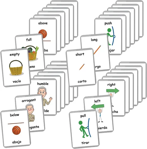 Vista 11 de Tarjetas didácticas bilingües en español inglés Tarjetas flash laminadas Elige tu conjunto (objetos del alfabeto)