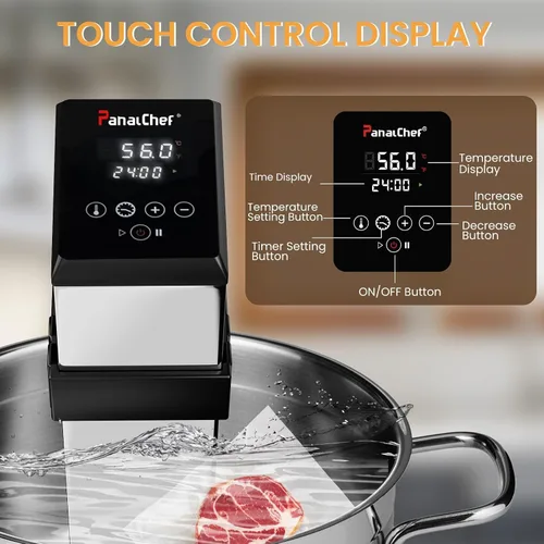 Vista 2 de Circulador de inmersión comercial de cocina Sous Vide de 1600 W, máquinas de restaurante Sous Vide, circulación de agua de 360°, ultra silencioso