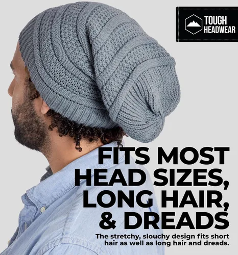 Vista 41 de Slouchy Cable tejido Gorro de lana por Tough Headwear – Gorro de lana de gran tamaño Sombreros Gorros Graves Sombreros Para Hombres y Mujeres