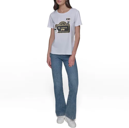 Vista 2 de Karl Lagerfeld Womens Karl Character Graphic T-Shirt
