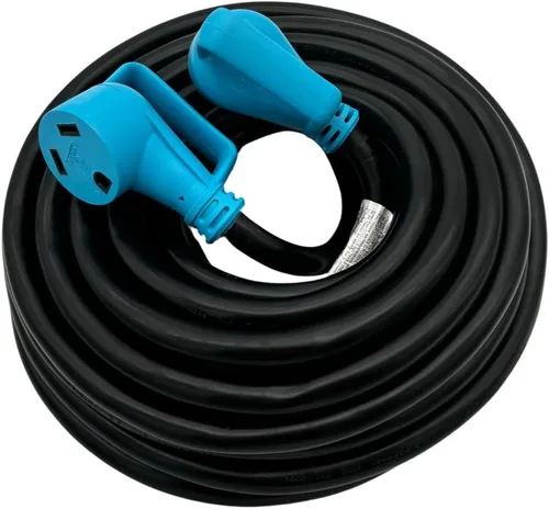 Vista 3 de Cable de extensión RV/EV de 50 pies y 30 amperios para TT-30P a TT-30R