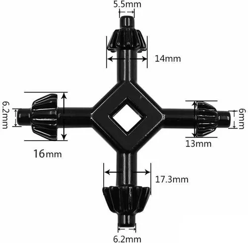 Vista 3 de 4 en 1 Taladros Chuck Key 4 Way Multifuncional Acero Fit Handheld Universal Chuck Key Herramienta de perforación eléctrica para la mayoría