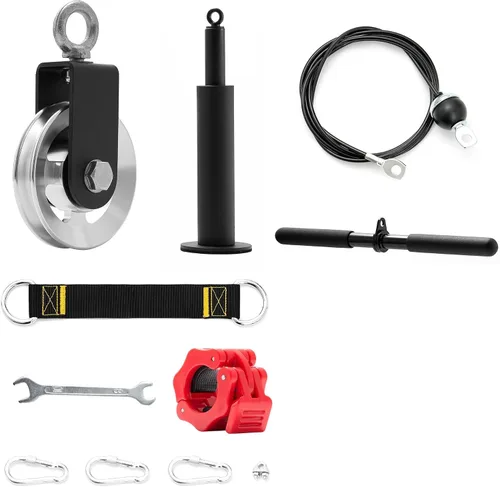 Vista 10 de Rueda de polea de cable de aleación de aluminio de 3.543 in para sistema de gimnasio en casa, resistente con carga máxima de 600 libras, compatible