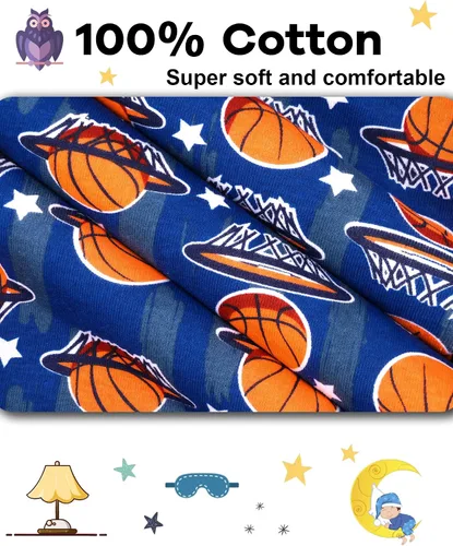Vista 5 de DAUGHTER QUEEN Pijama para niños de 4 piezas, 100% algodón, talla 18 meses a 12 años