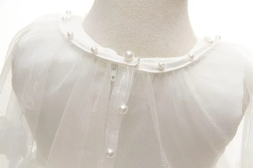Vista 6 de Juego de 3 piezas de vestido de bautizo, vestido formal para niña, Marfil