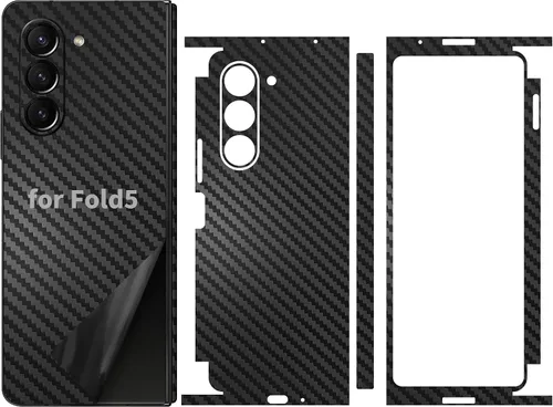 Vista 8 de Para Samsung Galaxy Z Fold 5 Etiqueta engomada del teléfono Envoltura de la piel de fibra de carbono Película de una sola pieza 3M vinilo ultra fino