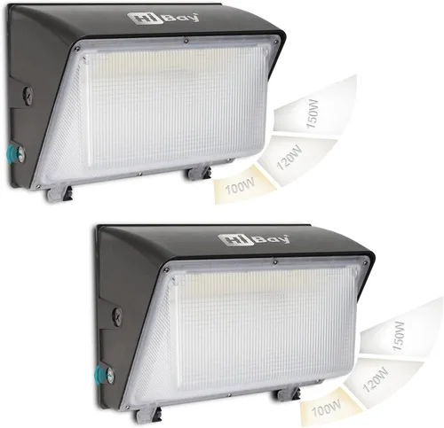 Vista 19 de HiBay Luz LED de granero del atardecer al amanecer con atenuación temporizada, 3CCT 80W 12000LM eqv 400-600W HPS/HID, iluminación de inundación