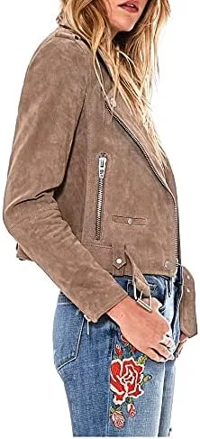 Vista 3 de BLANKNYC Ropa de lujo para mujer, chaquetas de cuero de gamuza recortadas, abrigos cómodos y elegantes