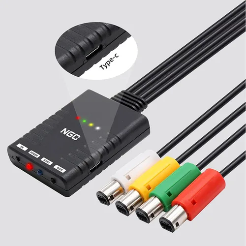 Vista 7 de Adaptador de controlador inalámbrico para Gamecube, profesional para convertidor de mango GC para Wii para Switch Pro para PS5 para PS4 para Xbox