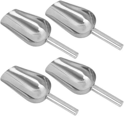 Vista 9 de 4 cucharas pequeñas de acero inoxidable, cucharas medidoras pequeñas de 3 onzas para hielo, azúcar, frijoles mungados, arroz y alimentos