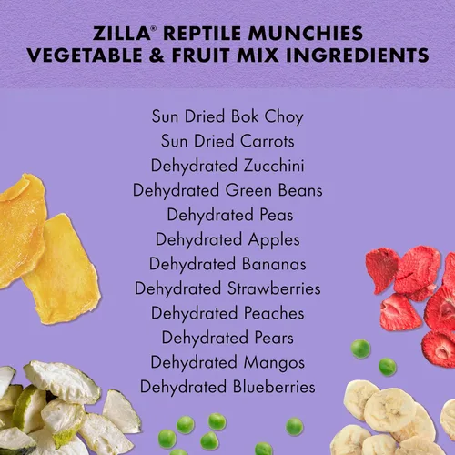 Vista 5 de Zilla Reptile Munchies - Mezcla de verduras y frutas, 4 onzas