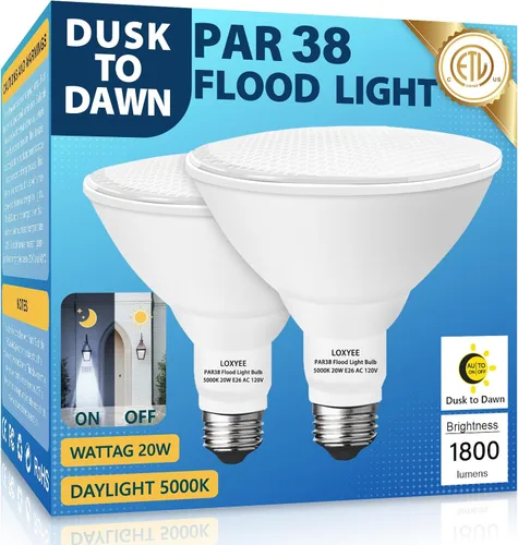 Vista 18 de PAR38 Bombillas LED de inundación para exteriores, paquete de 2 unidades, regulables 20 W (equivalente a 200 W) bombillas de inundación de base E26