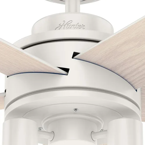 Vista 6 de Hunter Fan Company, 51331, ventilador de techo Hardwick blanco fresco de 44 pulgadas con kit de luz LED y control remoto de mano