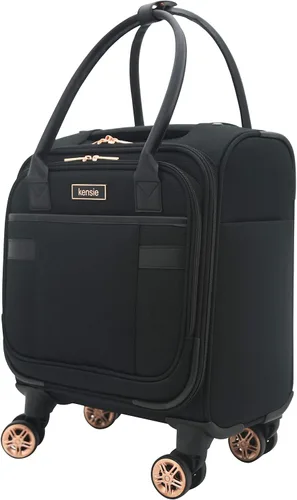 Vista 5 de kensie Hudson Softside - Juego de equipaje giratorio de 3 piezas negro con oro rosa Hudson Softside - Juego de equipaje giratorio de 3 piezas