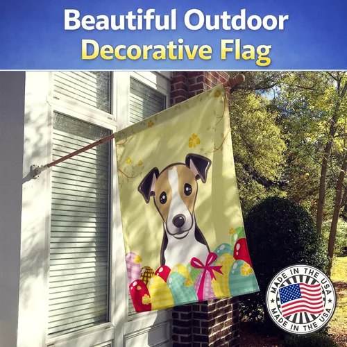 Vista 506 de Caroline's Treasures BB1923GF Bandera decorativa para jardín con diseño de Border Collie, para caza de huevos de Pascua, para jardín, jardín, patio