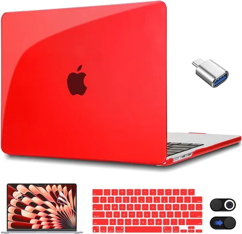 Vista 31 de CISSOOK Funda rosa bebé para MacBook Air de 15 pulgadas lanzamiento 2023 2024 2025, cubierta rígida de plástico rosa tiza con cubierta de teclado