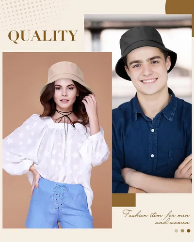 Vista 6 de Vabean Sombrero de pescador de pesca de color sólido, gorra de pescador, unisex, para verano, para hombres y mujeres, para el verano, 12