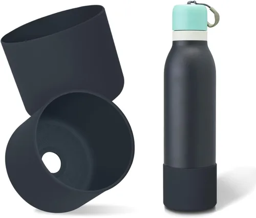 Vista 46 de 2 botas de silicona superiores para Owala FreeSip Twist de 24 onzas, funda inferior resistente a los arañazos, accesorios de botella de Owala